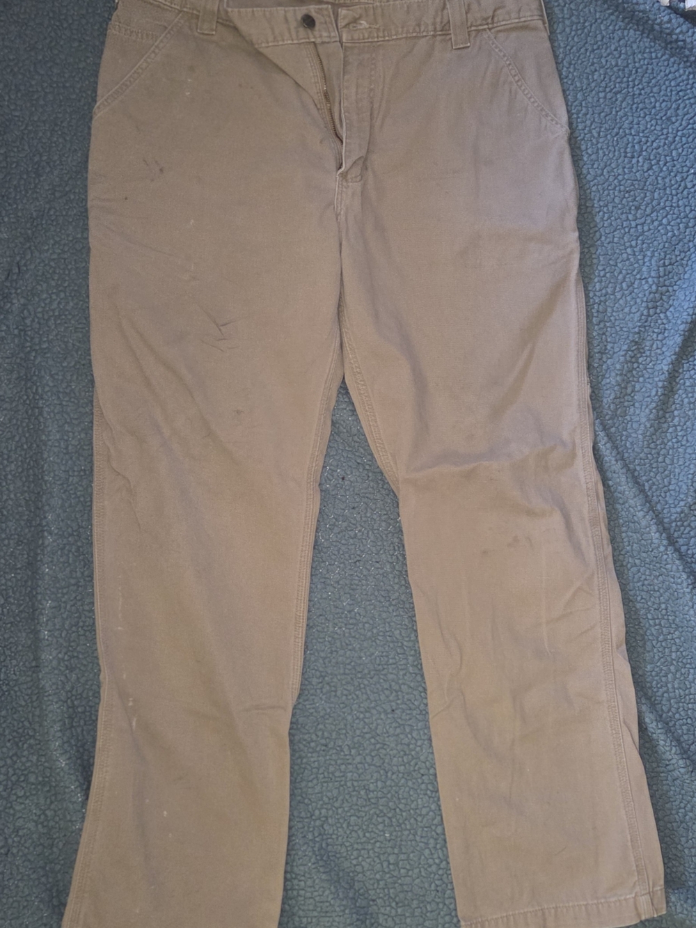 Mens Carhartt Straight Fit Carpenter Pants - Tan